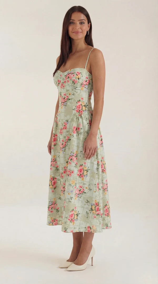 Odette Corset Midi Dress