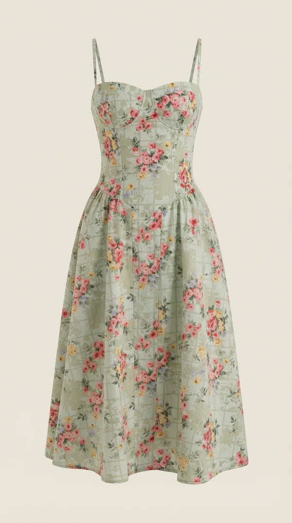 Odette Corset Midi Dress